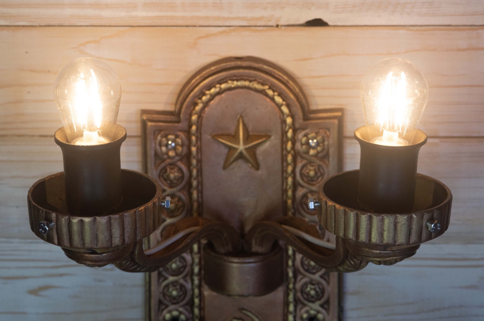 Vintage Soviet Wall Sconce Stalinist Empire Style with 2 Bulbs E26/E27