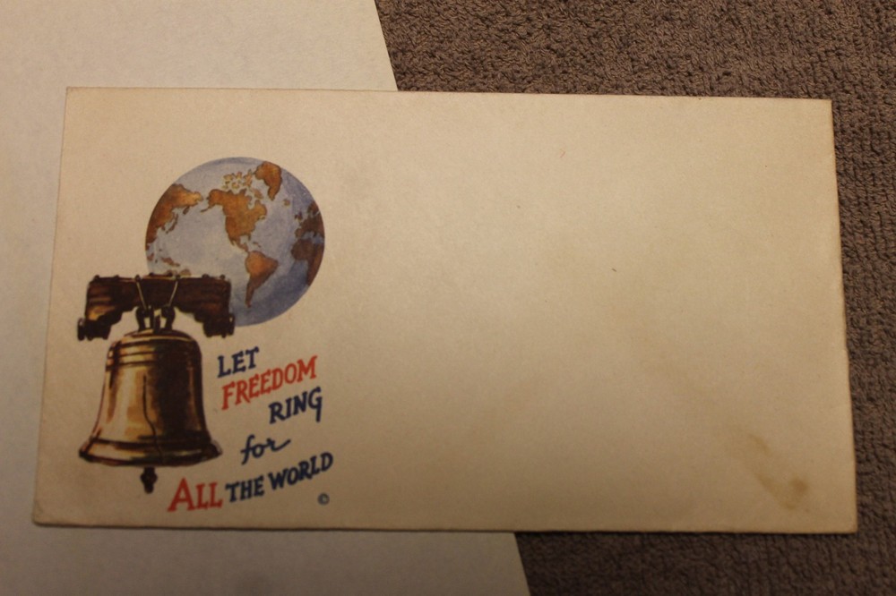 Original WW2 U.S. Home Front Patriotic Letter Head and Matching Envelope Set