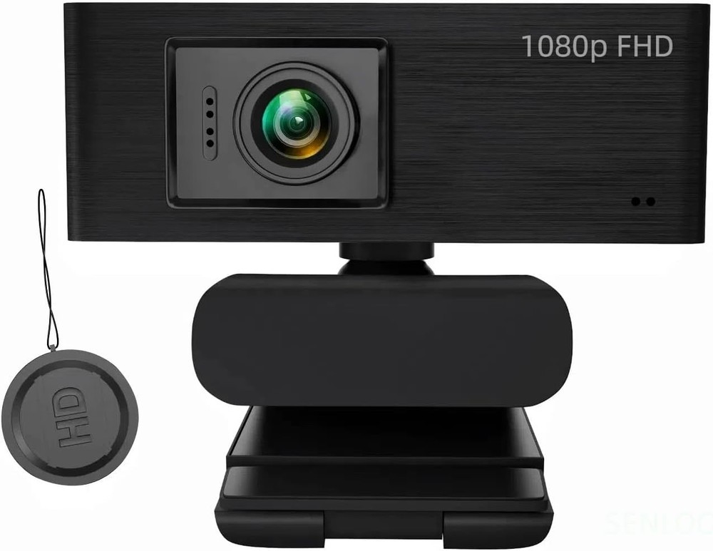 1080P Webcam HD for PC - Web Camera Desktop Computer with Hi-fi Black