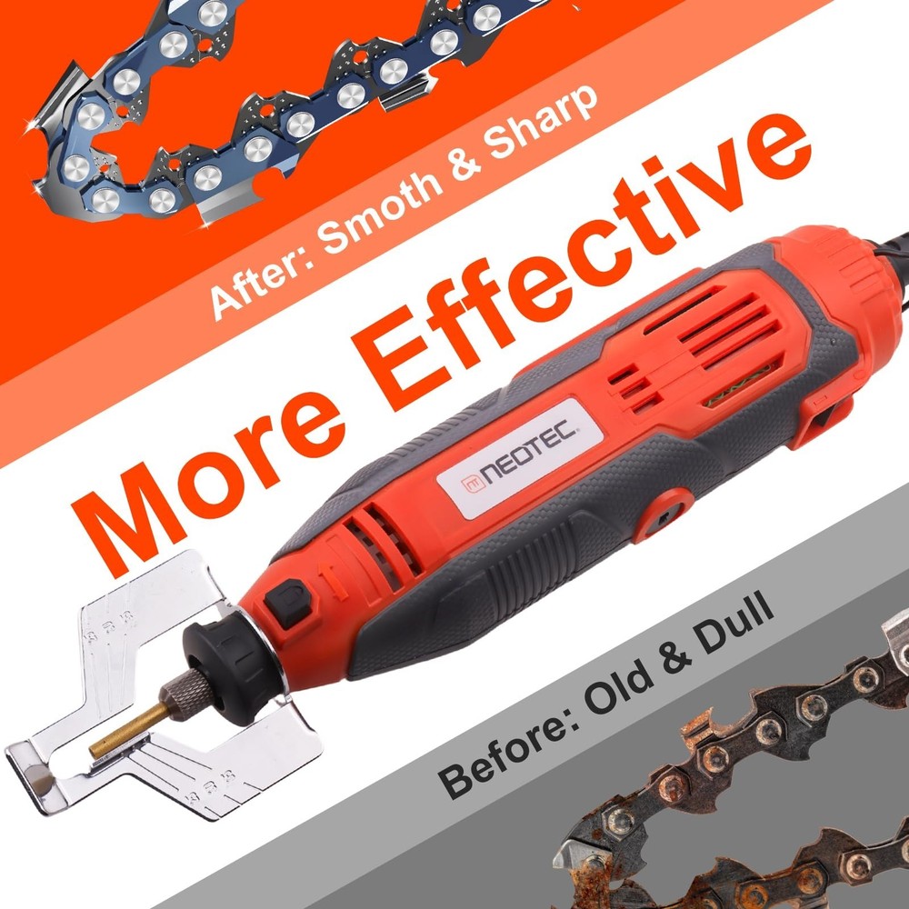 Electric Chainsaw Sharpener Kit with 3 File Size Diamond Bits Chainsaw Sharpener