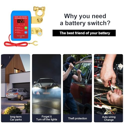 Kill Switch for Car-Remote Battery Disconnect Switch 12V,Upgrade Smart blue