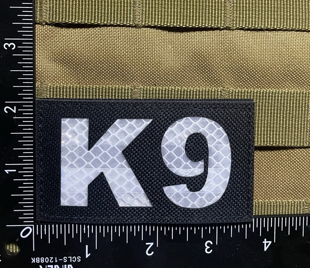 IR Reflective Glow K9 Unit Service Dog Hook Loop Patch Red