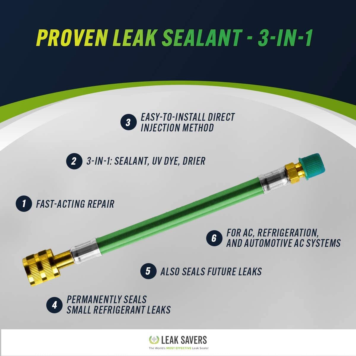 Leak Saver Direct Inject ULTIMATE for AC, Refrigeration, and Automotive Systems