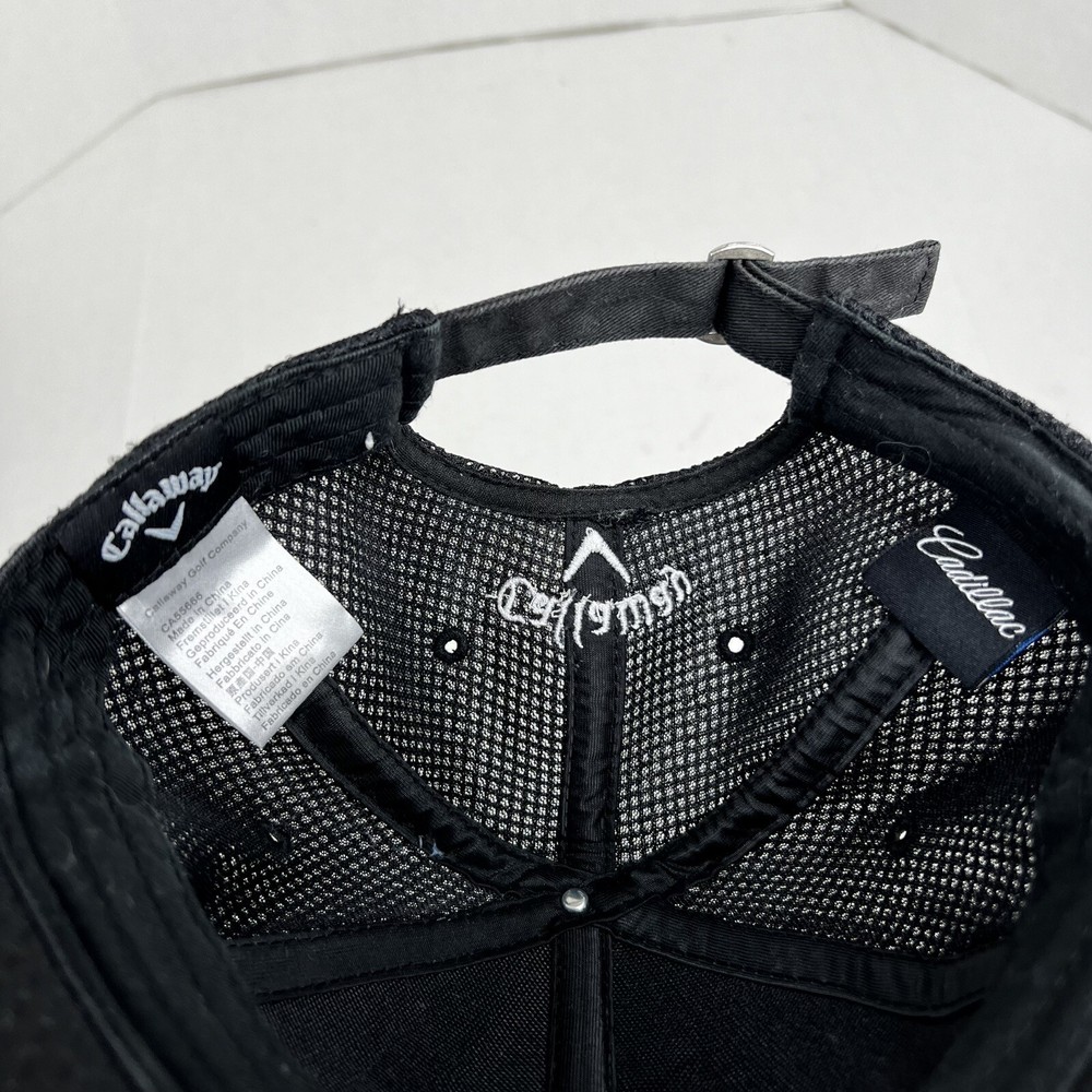 Callaway Cadillac Golf Hat Black Mesh Strapback Cap