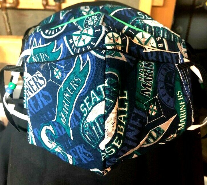 ***Seattle Mariners***  REVERSIBLE Cotton Face mask (handmade)