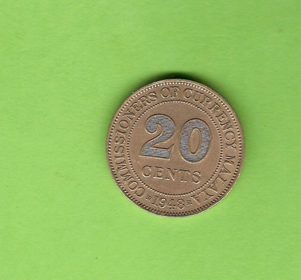 MALAYA 1948 20 CENT COIN