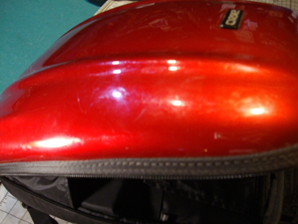 Axio Back Pack RED Hardshell Motorcycle / Bike Protective pack has top strap