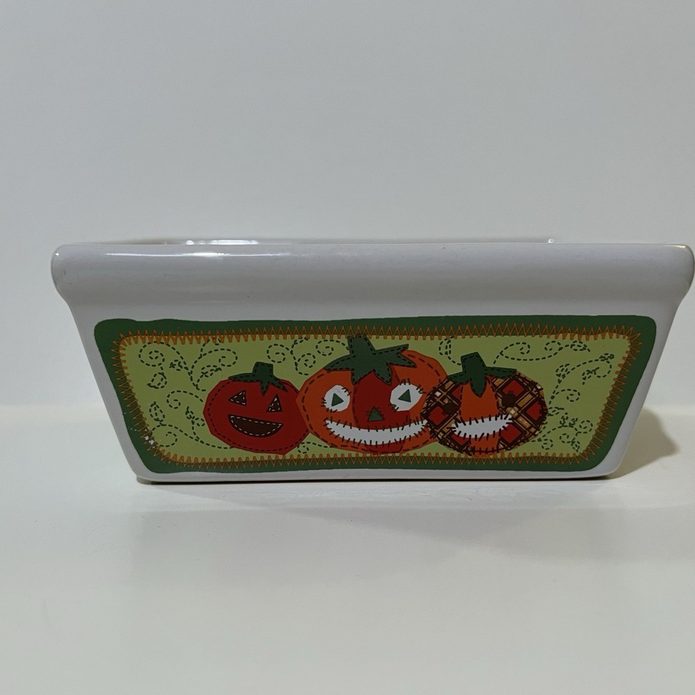 Ceramic Mini Loaf Bread Pans PUMPKIN Halloween
