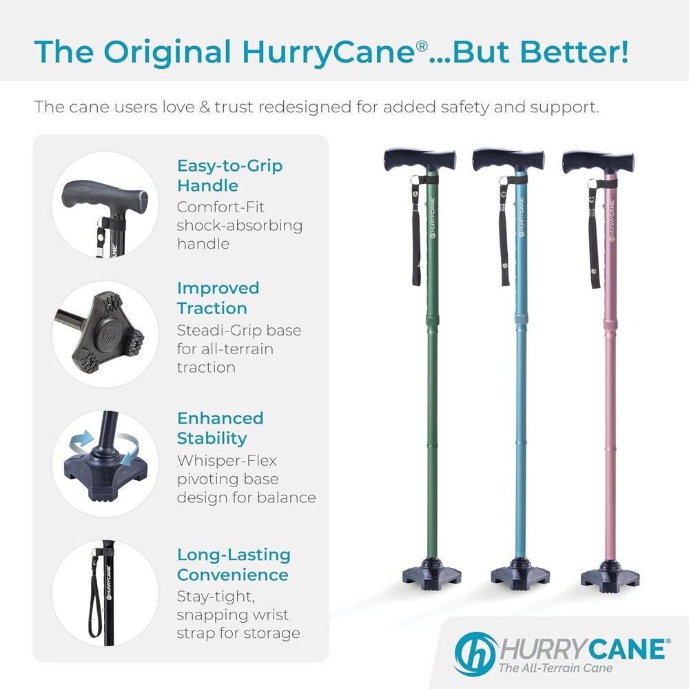 HCANE Freedom Edition Foldable Walking Cane - Adjustable & Stylish Mobility Aid
