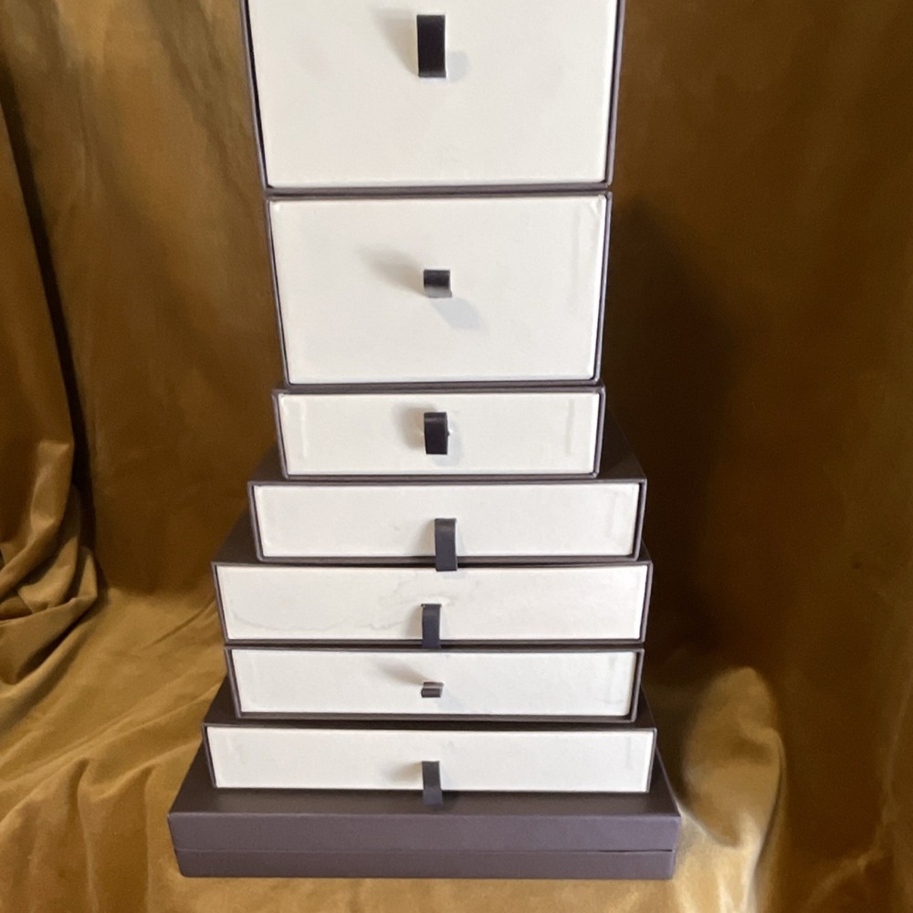 LOUIS VUITTON BOX DRAWER & LEATHER PULL AUTHENIC   7" X 3 1/2" X 3"