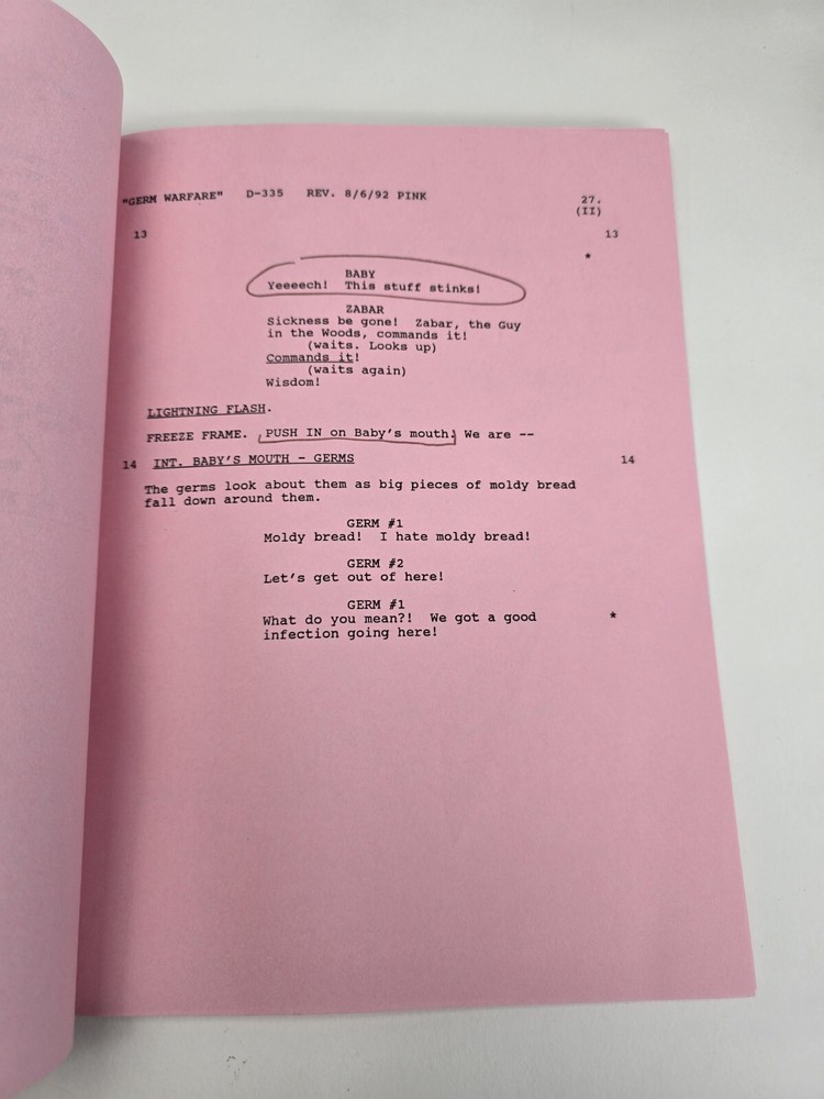 DINOSAURS / Peter Ocko 1992 TV Script, Dan Castellaneta "Germ Warfare"