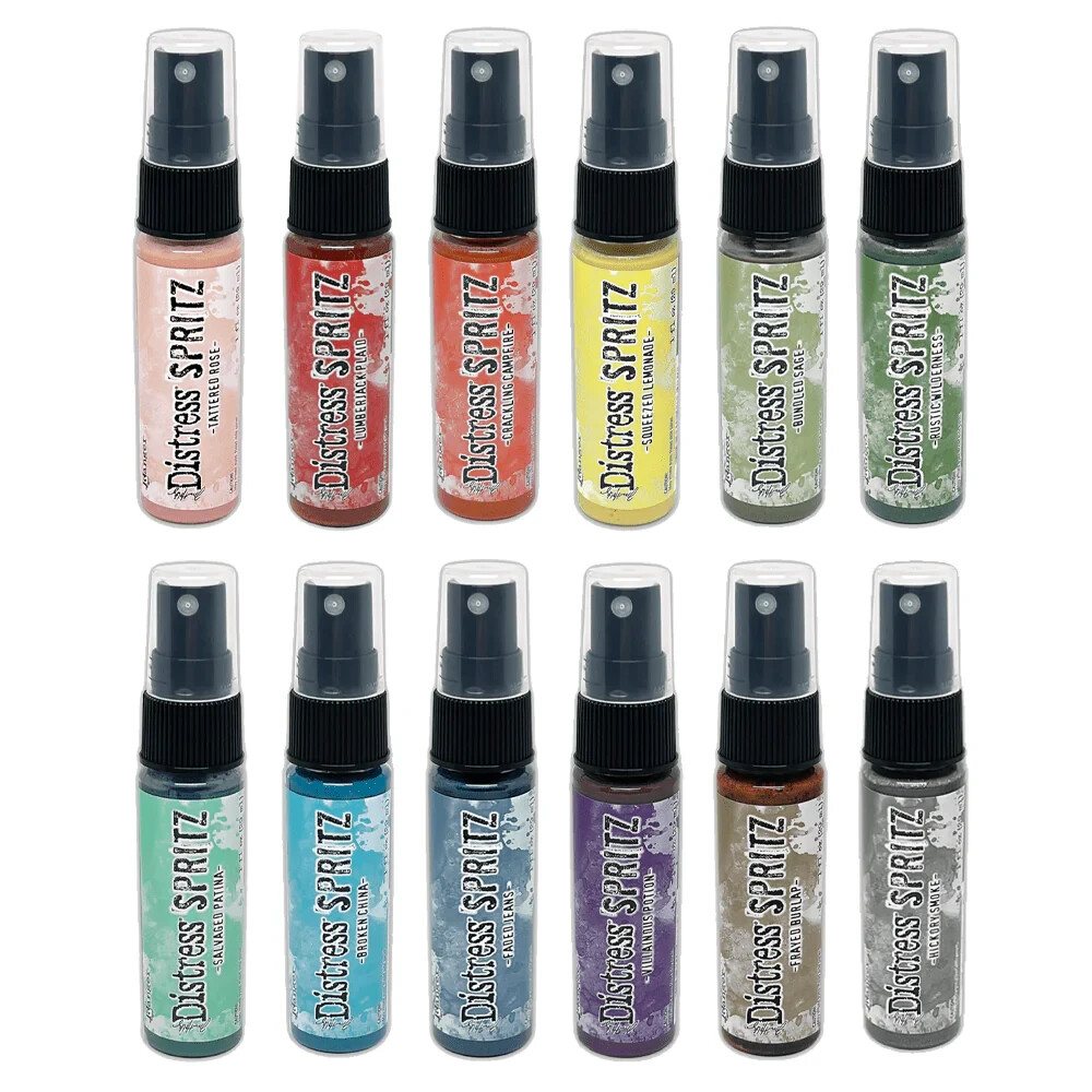 Ranger Tim Holtz DISTRESS SPRITZ SPRAYS- All 12 Colors- IN STOCK- RELEASE #3