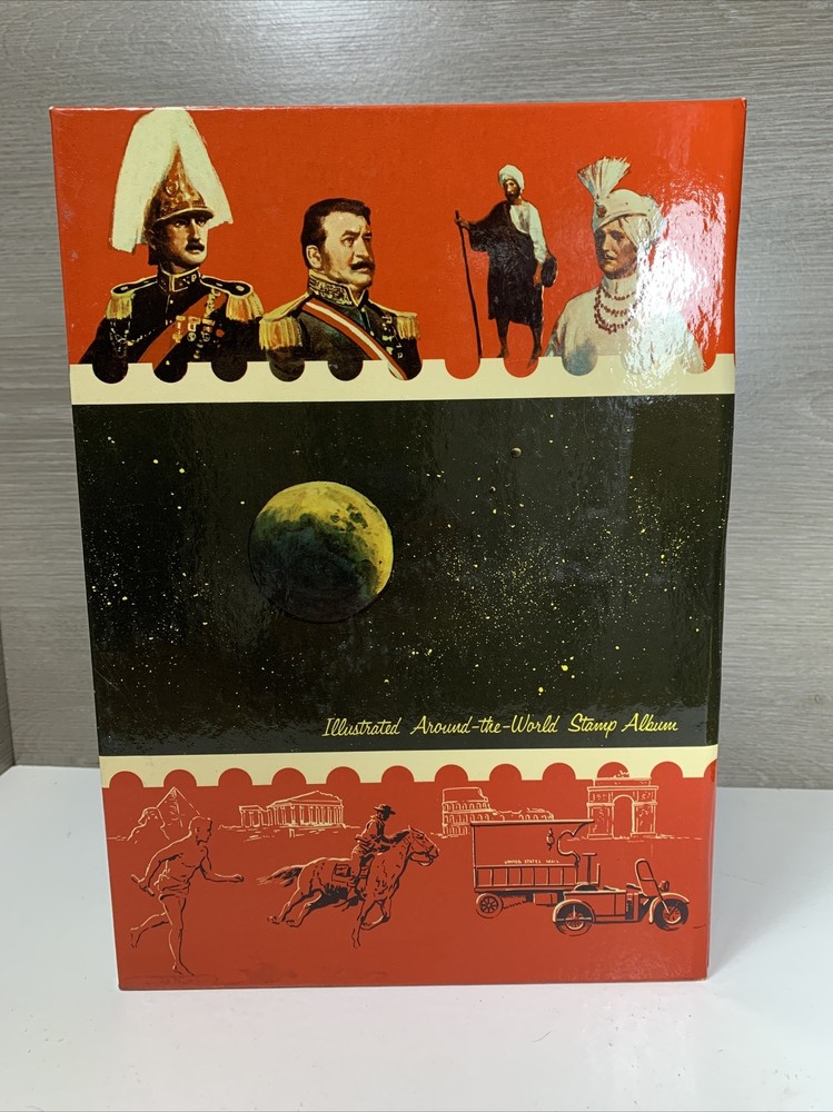 Vintage 1960 Illustrated Around-The-World Stamp Album - Without Stamps!
