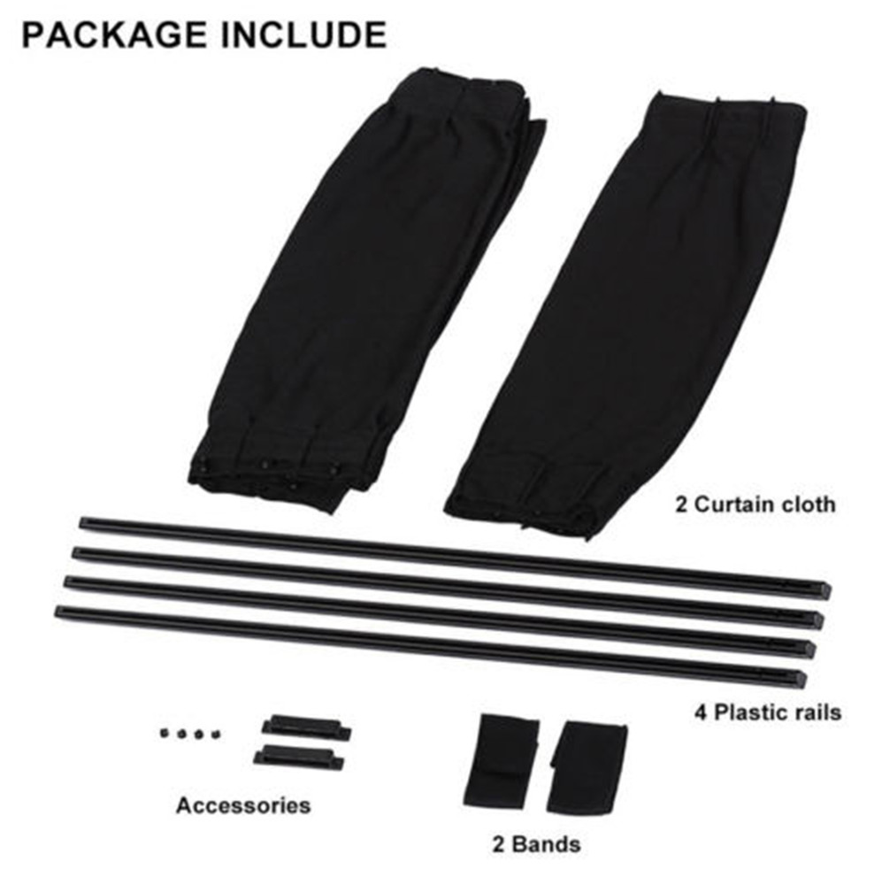 2Pcs Car Side Windows Privacy Curtain UV Sunshade Visor Sun Visor Adjustable