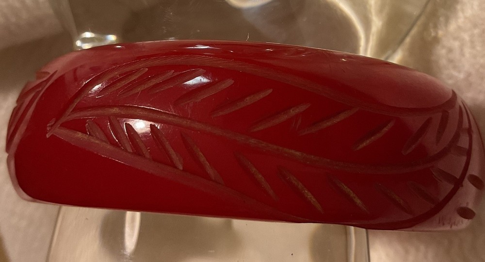 Vintage Red Bakelite Bangle Bracelet