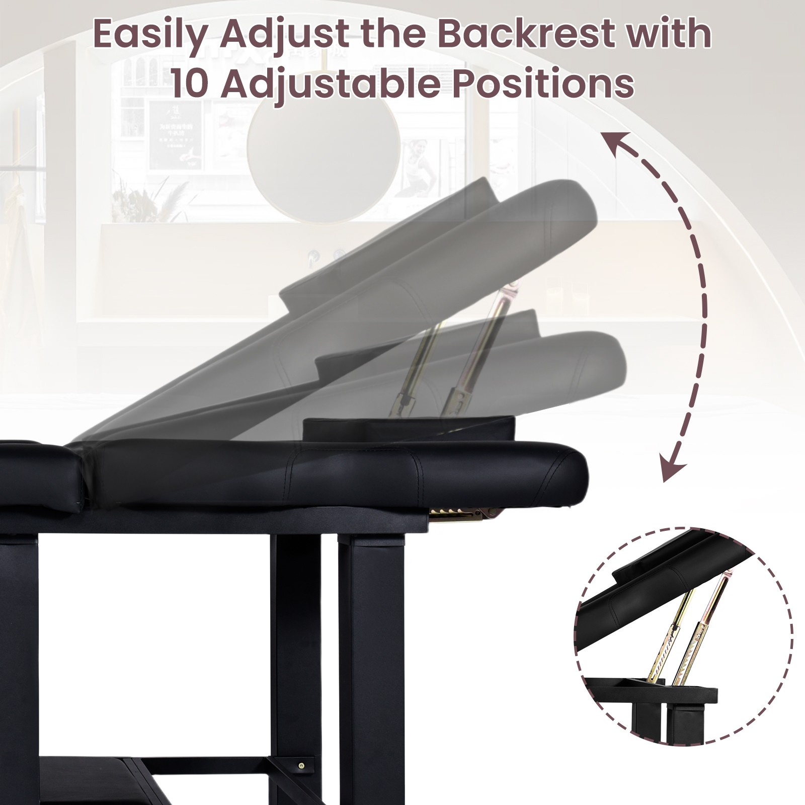 Black Heavy Duty Wide Massage Table Facial Bed Salon Beauty w/Open-Chest,Headres