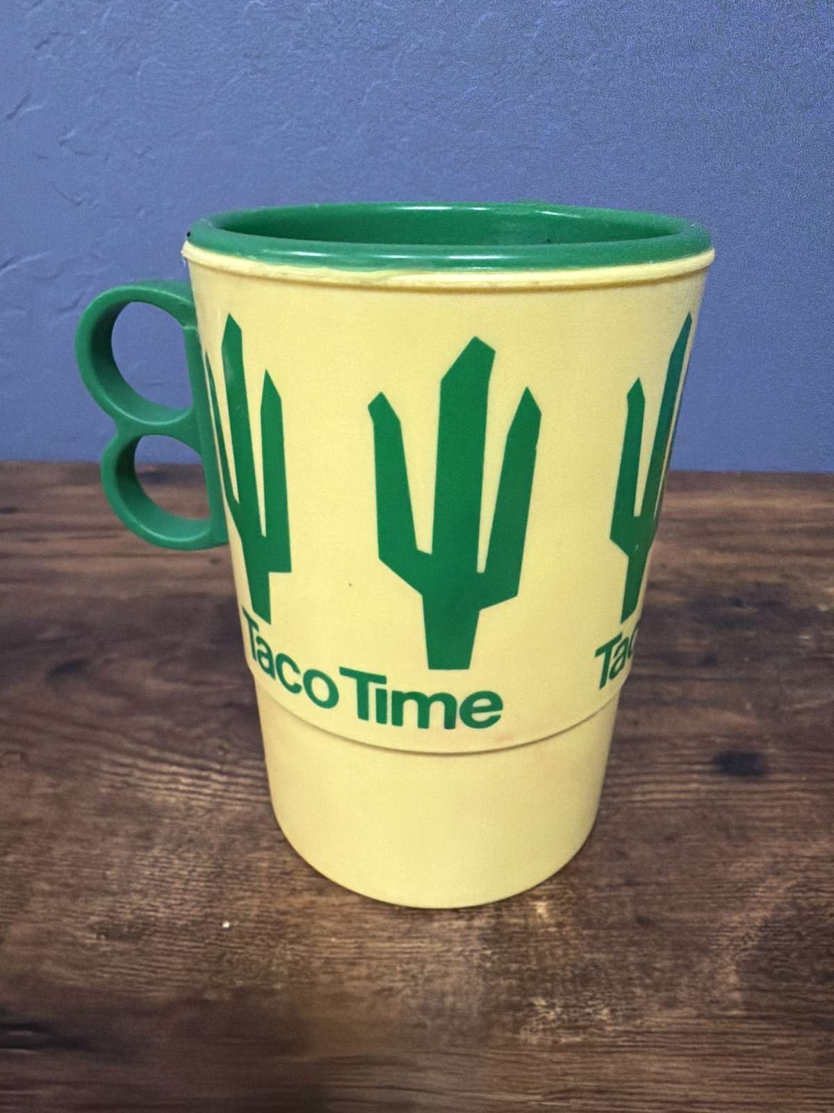 Vintage 1980s Taco Time Whirley Industries Plastic Stackable Mug Cup