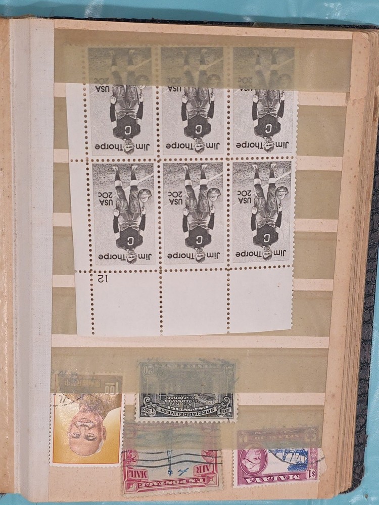 VINTAGE Stamp Album w/Stamps and Extra Airmail Stuff