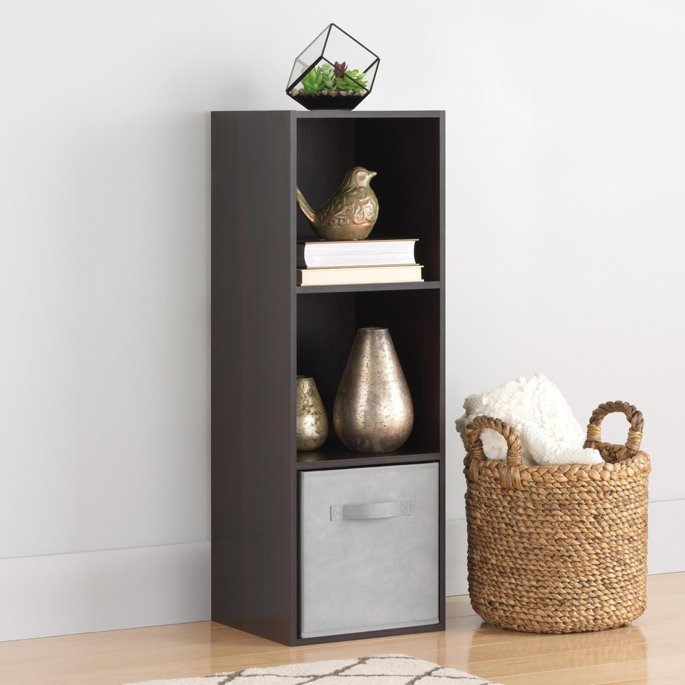 Whitmor 3 Cube Bookcase 3 Tier Stackable MDF Bookself Open Storage Organizer Liv