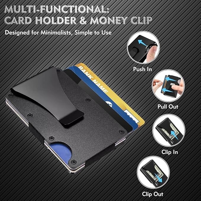 CIA Central Intelligence Agency Slim Thin Metal RFID Blocking Wallet Engraved