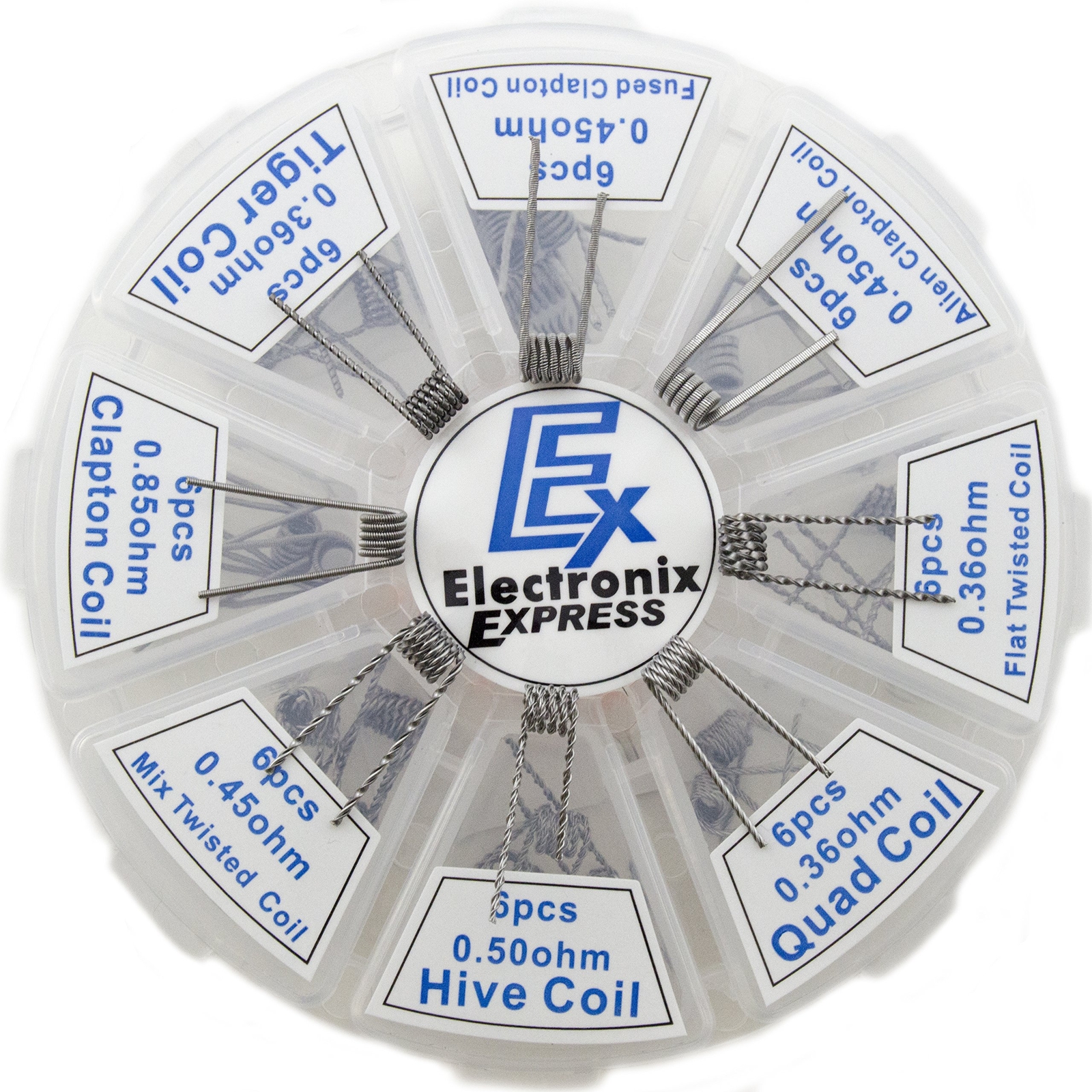 8 Different Pre-Built Coils - 48 Pieces Total - Convenient Case