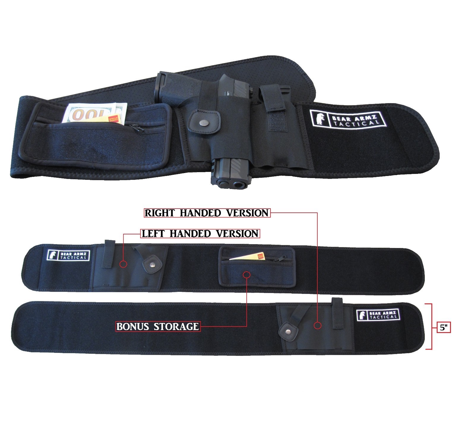 Belly Band Holster for Concealed Carry Fits Glock Sig S&W 9m IWB/OWB 2500+ SOLD