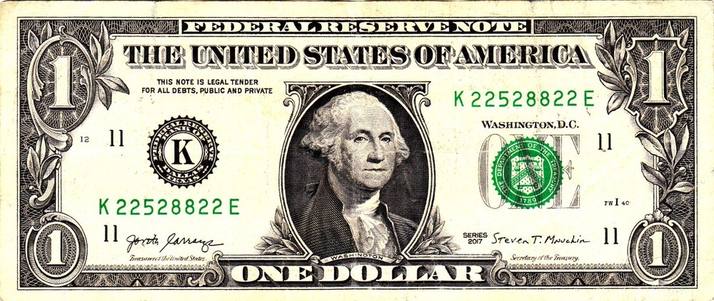 $1 2017  Fancy Serial K22528822E