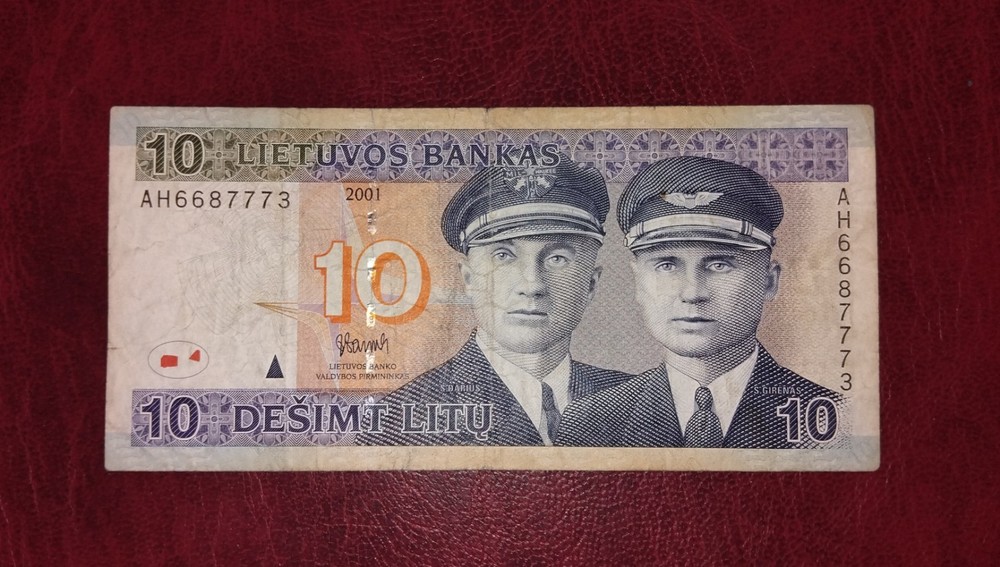Lithuania 10 litu banknote, 2001year(normal condition)