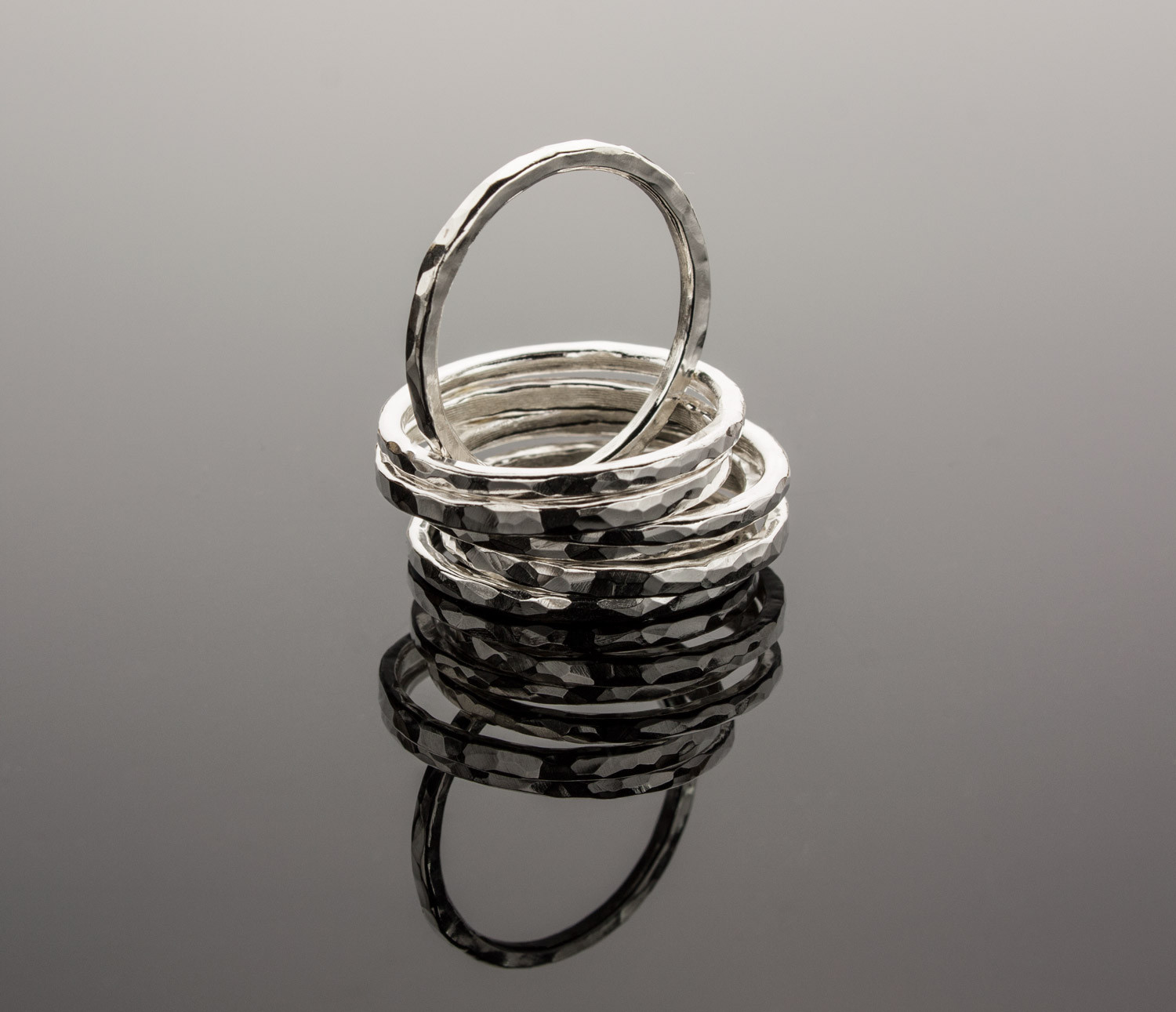 Stacking Ring .925 Sterling Silver Hammered Texture Handcrafted Ring Single Ring
