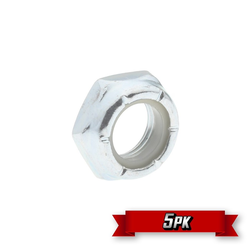 Jam Nylock Nut (Nylon Insert Lock Nut), 1/4"-28 Thread, Aluminum {5pk}