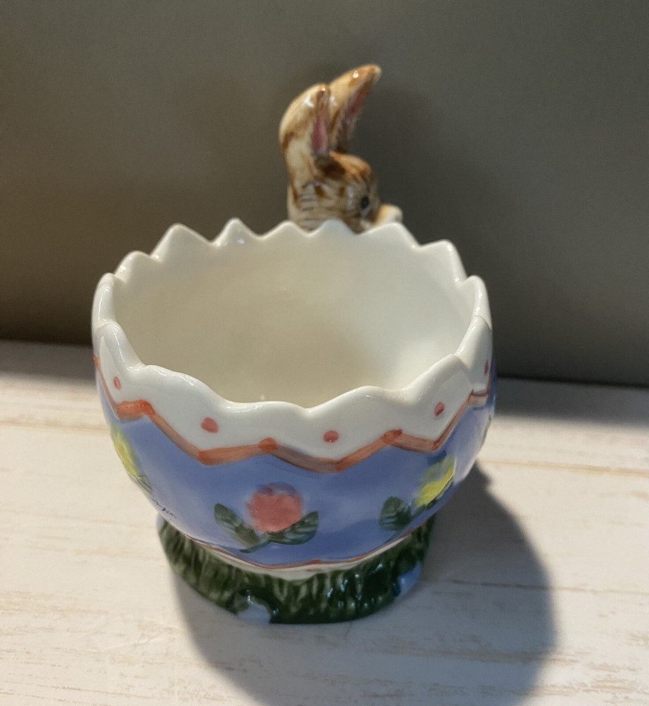 Easter Bunny K’s Collection Ceramic Easter Candy Holder 4"