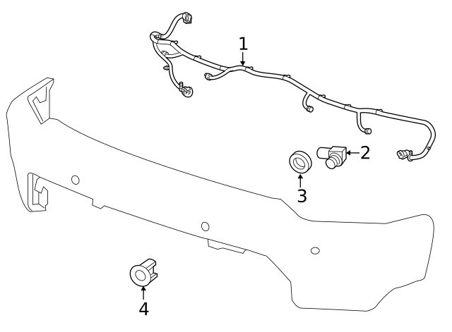 Genuine GM Front Object Alarm Sensor Wiring Harness 84933327