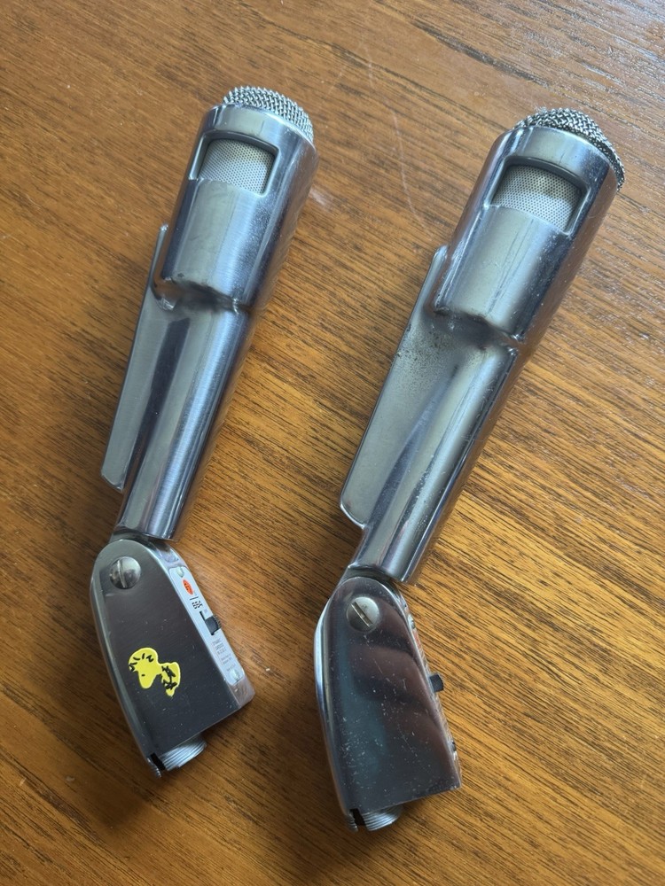 Pair Vintage EV Model 664 Dynamic Microphone Electrovoice Tested Working Deco