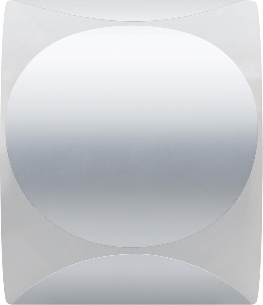 Hybsk 2 inch Color Coding Dots Silver Stickers Round Embossing 2 inch,