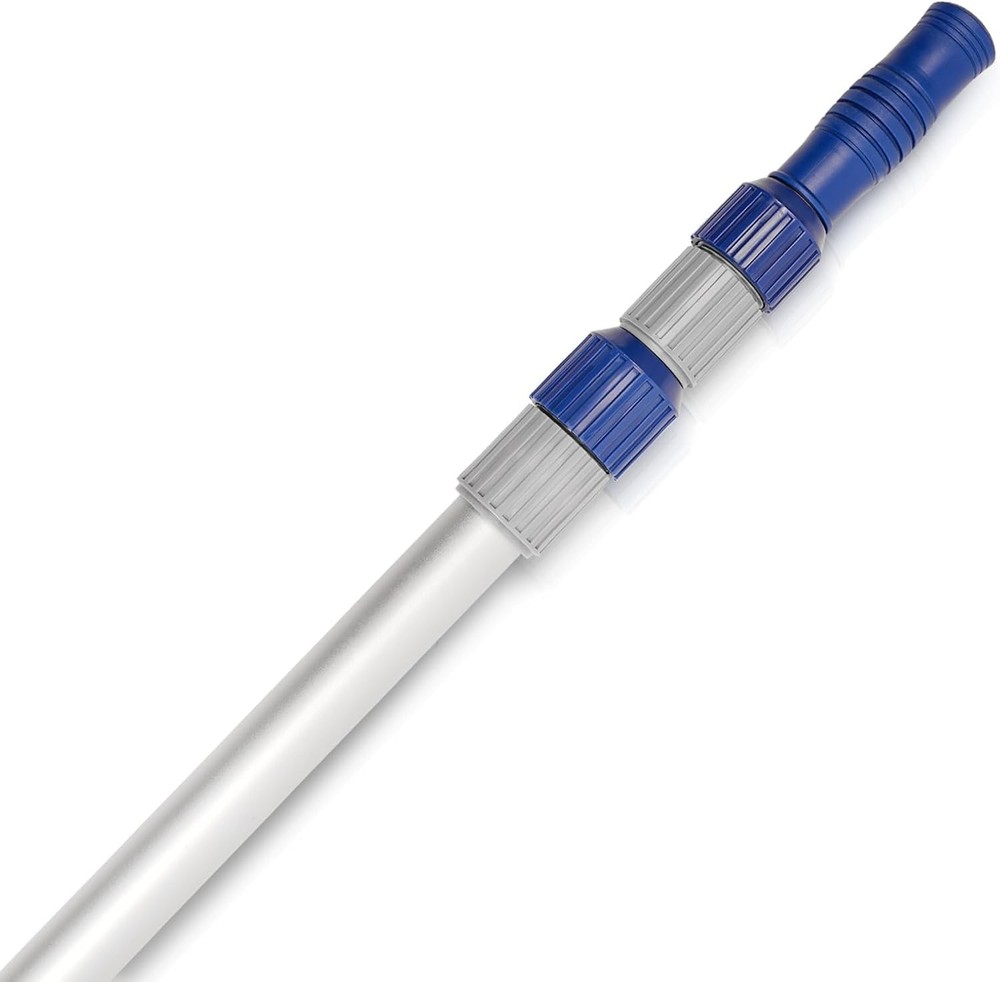 Adjustable 12 FT Pool Maintenance Pole - Reliable Grip & Rust-Proof Aluminum