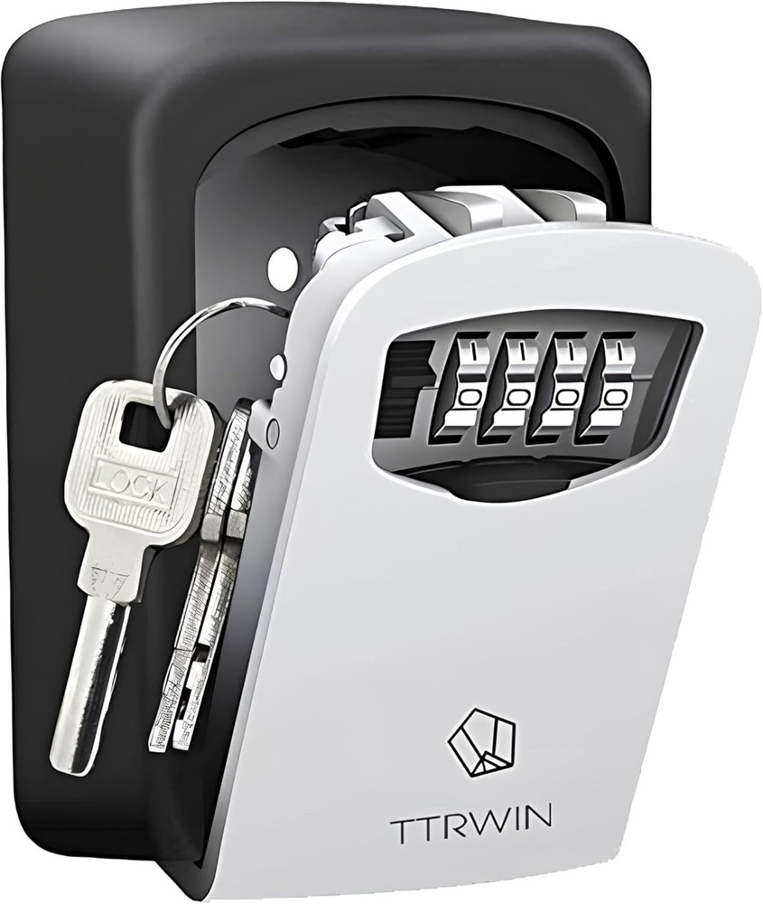 Key Lock Box for Outside, Resettable 4 Digit Combination Waterproof Lockbox