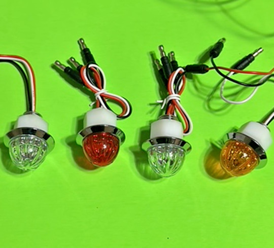 Mini 3/4" Watermelon Clearance Light (ABMBER) Dual Function High/Low Brightness