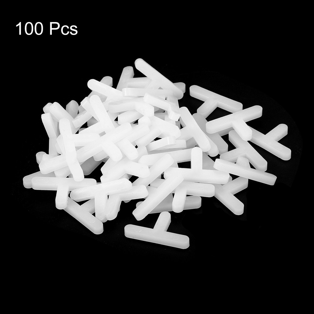 100Pcs Wall Floor Tile Plastic T Shape Spacers Tiling Tools 4mm 5/32" White