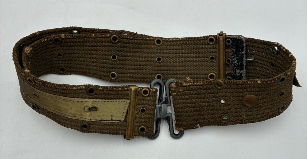 Original WWII WW2 US Army M1942 Pistol Ammo Equipment Field Belt-OD Modified ?