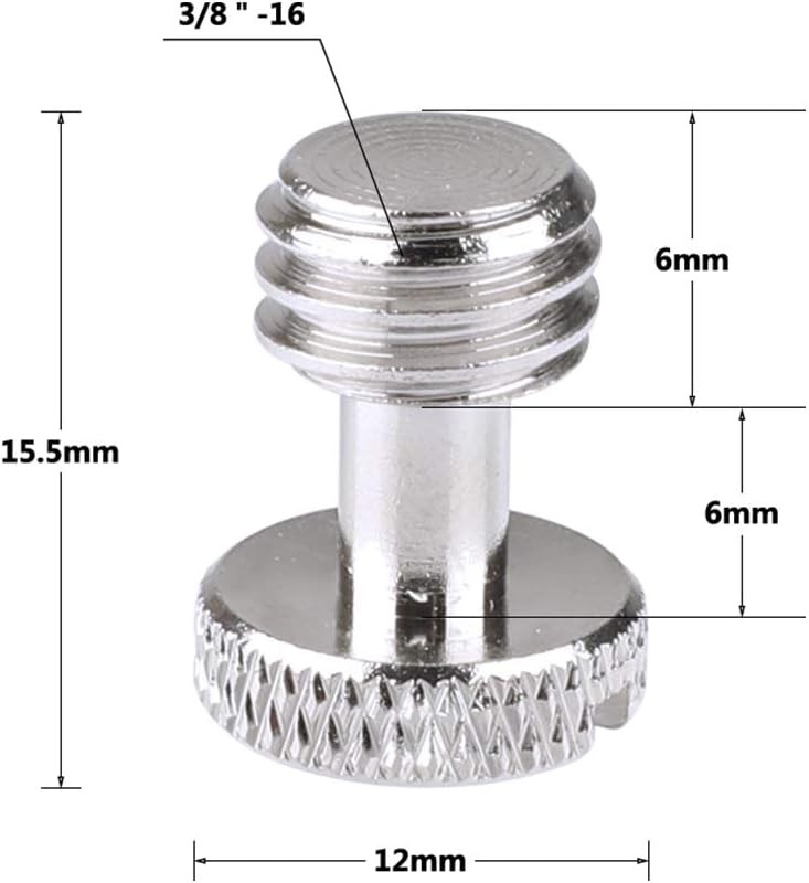 Camera Screw with 1/4"-20 & 3/8"-16 for Quick Release 1, Silver