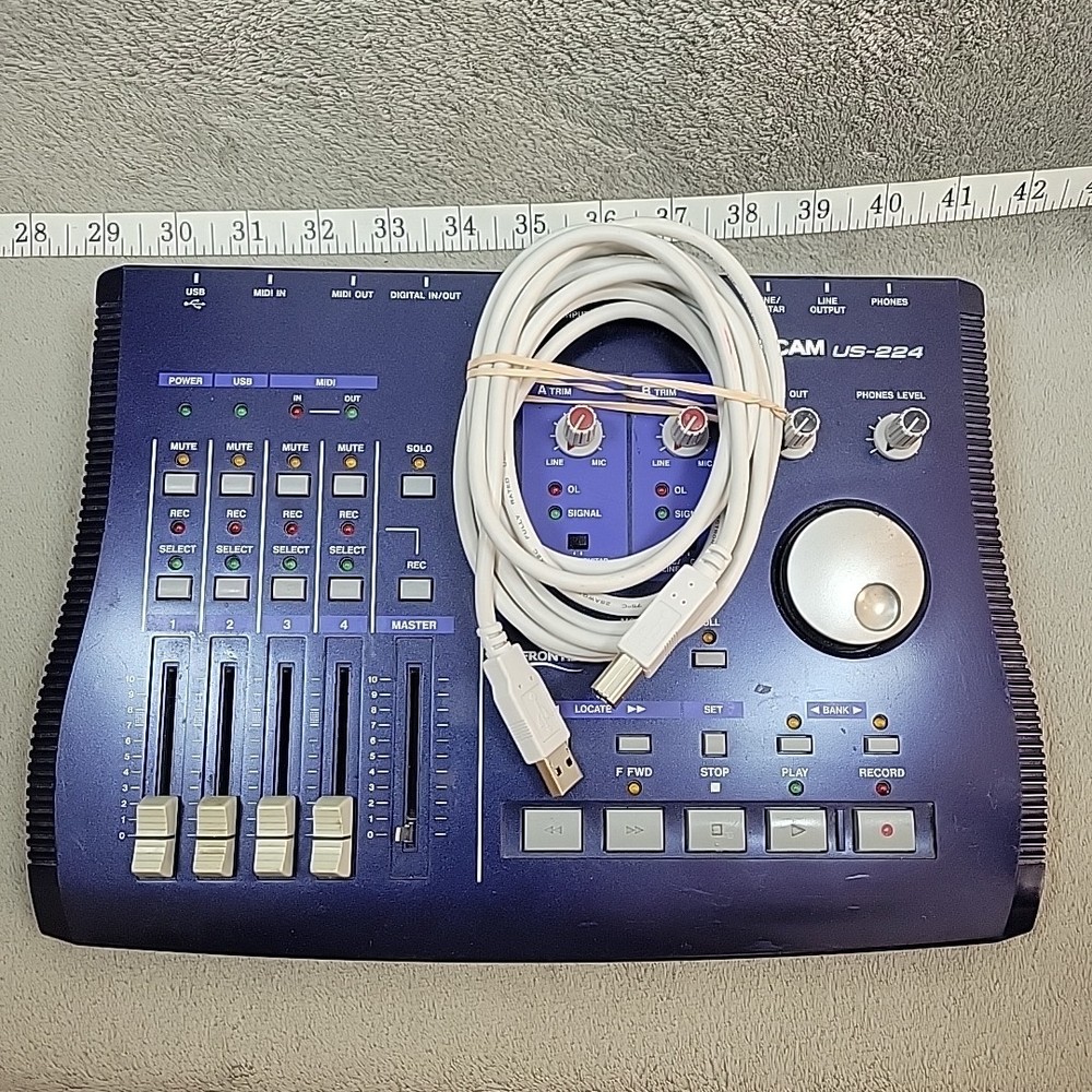 Tascam US-224 USB Audio/MIDI Interface Control Surface Missing Knob w/ USB Cable