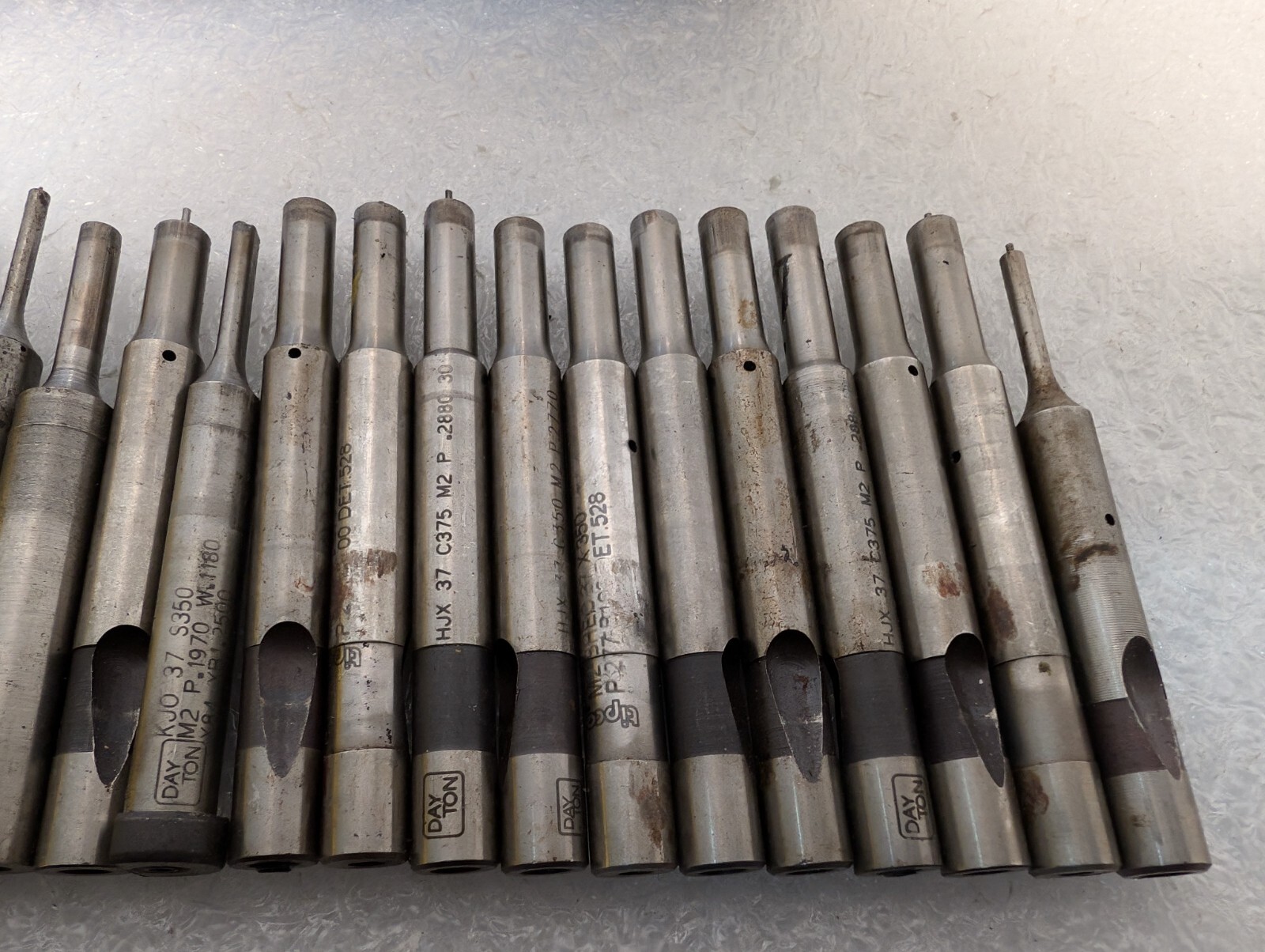Lot of 57 Dayton Assorted Jektole Precision Pierce Die Punches, No Wax