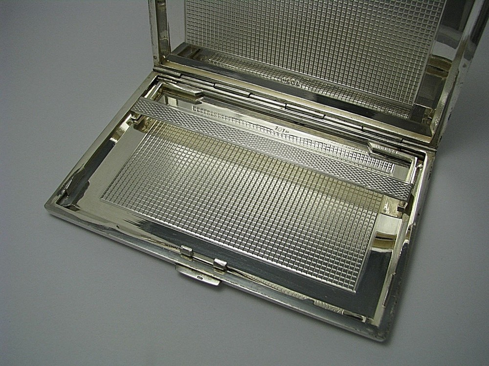 SWEDISH SOLID SILVER CIGARETTE CASE 835 Silver Scandinavia Sweden c1940s Rare!