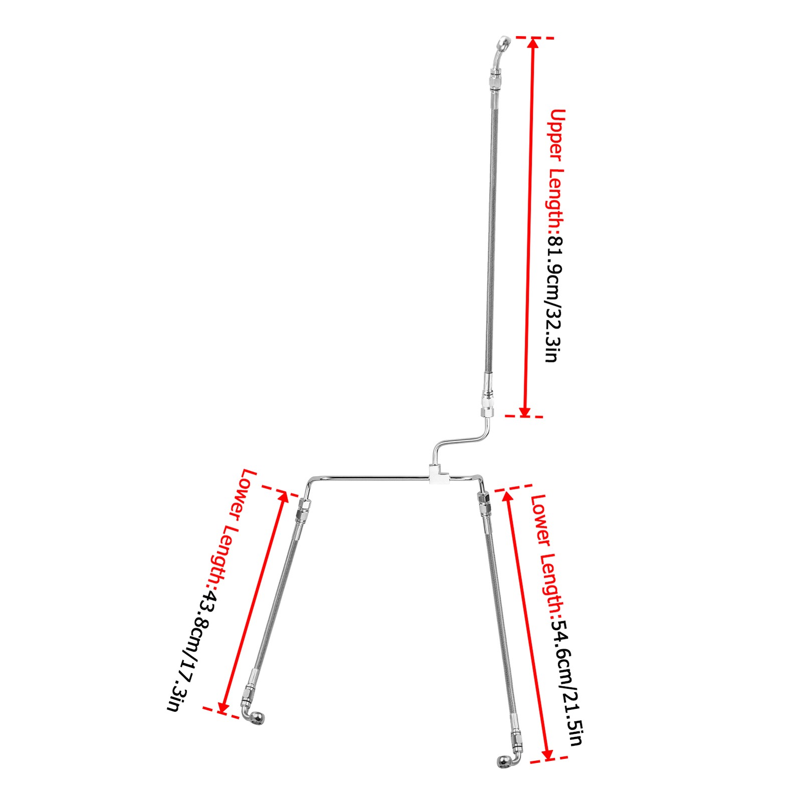 For Harley 2014-2023 12"-14" Handlebar Touring Non-ABS Front Brake Line Kit