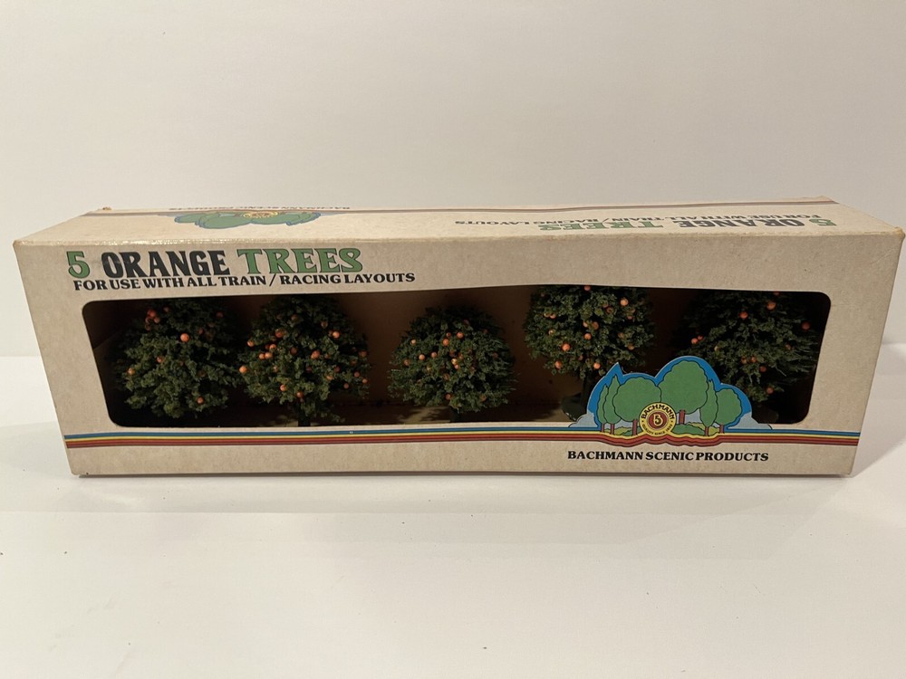 BACHMANN 5 ORANGE TREES FOR SCENERY - NIB