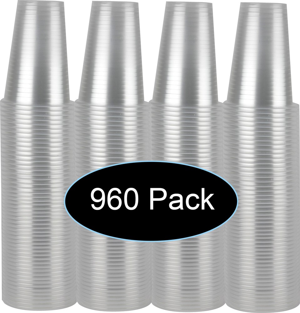 9 oz Clear Plastic Disposable Drinking Cups 960 count