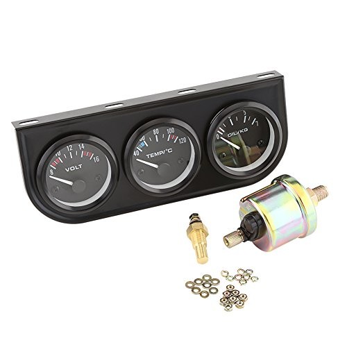 2'' Triple Gauge Set Includes Oil Press & Water Temp Gauges Voltmeter Sensor
