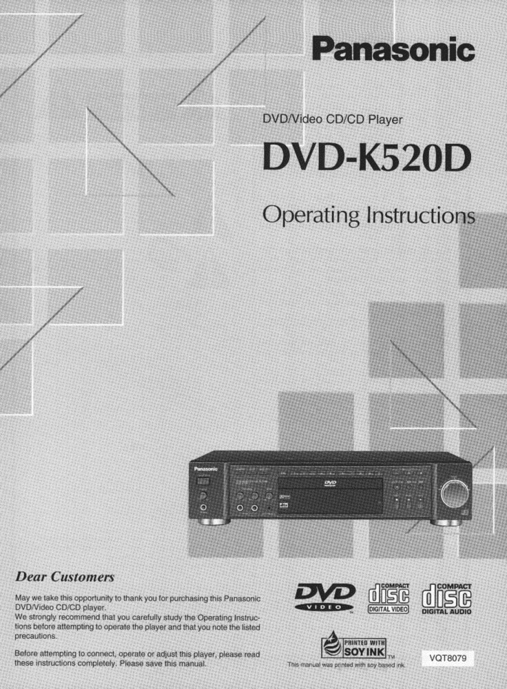 Panasonic DVD-K520D DVD Player Owners Instruction Manual