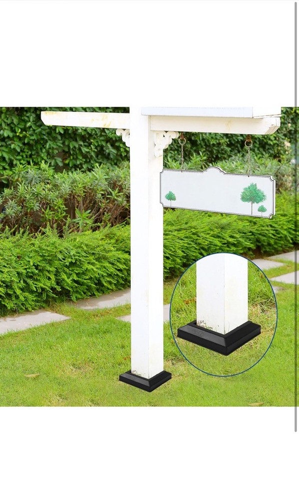 12-Pack Post Base Cover, Internal 4"x 4" PVC Post Skirt Split Type for Railing