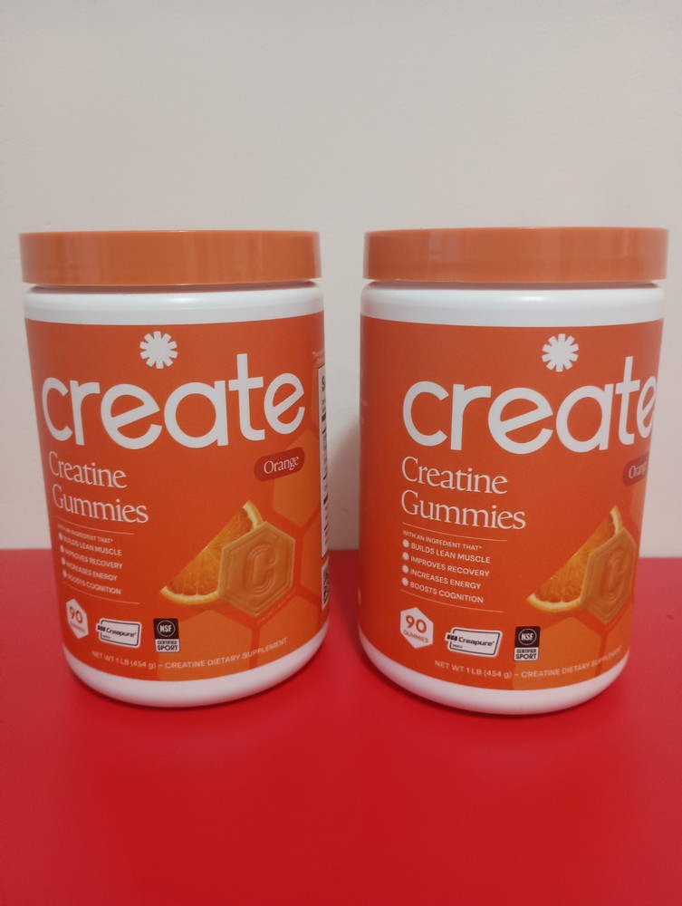 (2-Pack) Create Creatine Gummies, Orange 180 Unit